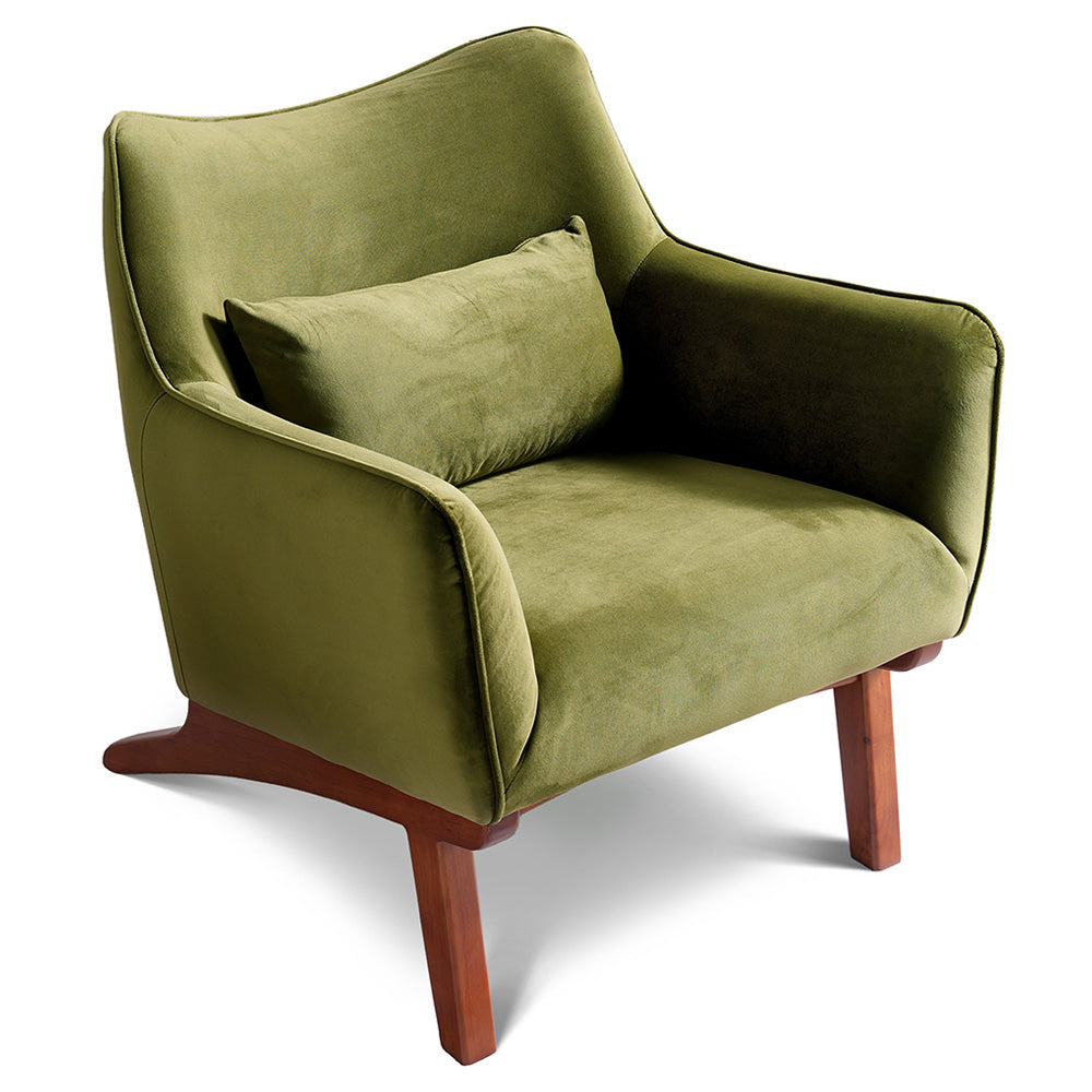 Sillón Brayden de terciopelo verde oliva