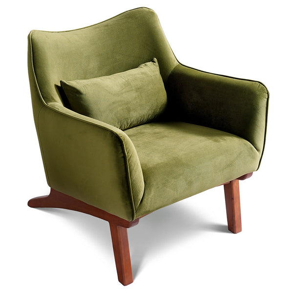 Sillón Brayden de terciopelo verde oliva
