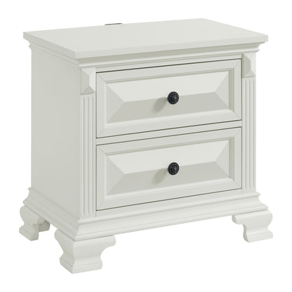 Bridgestone 2-Drawer Nightstand with USB in Antique White