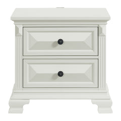 Bridgestone 2-Drawer Nightstand with USB in Antique White