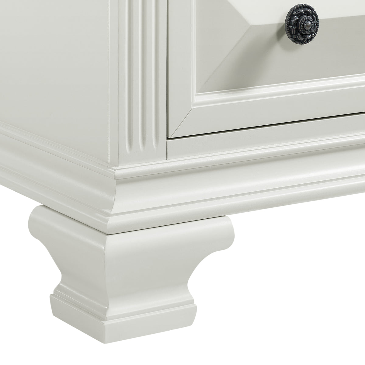 Bridgestone King 3PC Bedroom Set with 2 Nightstands in Antique White