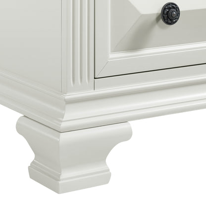 Bridgestone King 3PC Bedroom Set with 2 Nightstands in Antique White