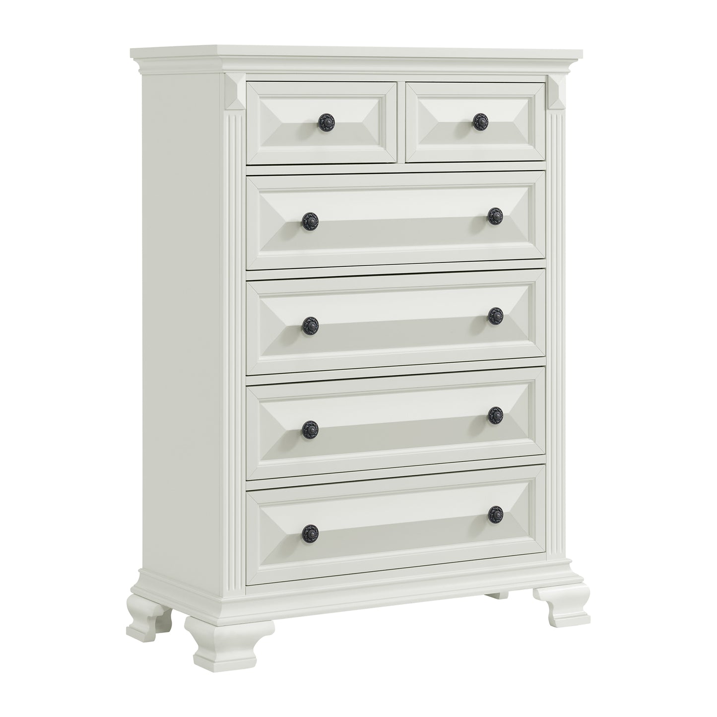 Bridgestone King Panel 5PC Bedroom Set in Antique White