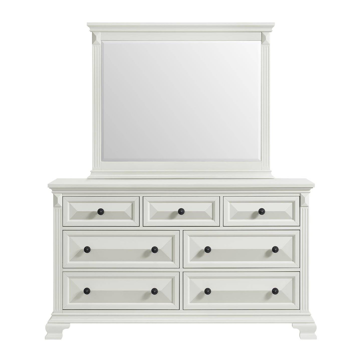 Bridgestone Dresser and Mirror Set in Antique White