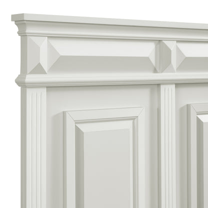 Bridgestone King 3PC Bedroom Set with 2 Nightstands in Antique White