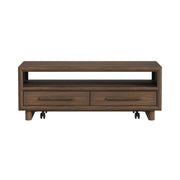 Brisbane 4-Drawer Coffee Table with Casters in Brown