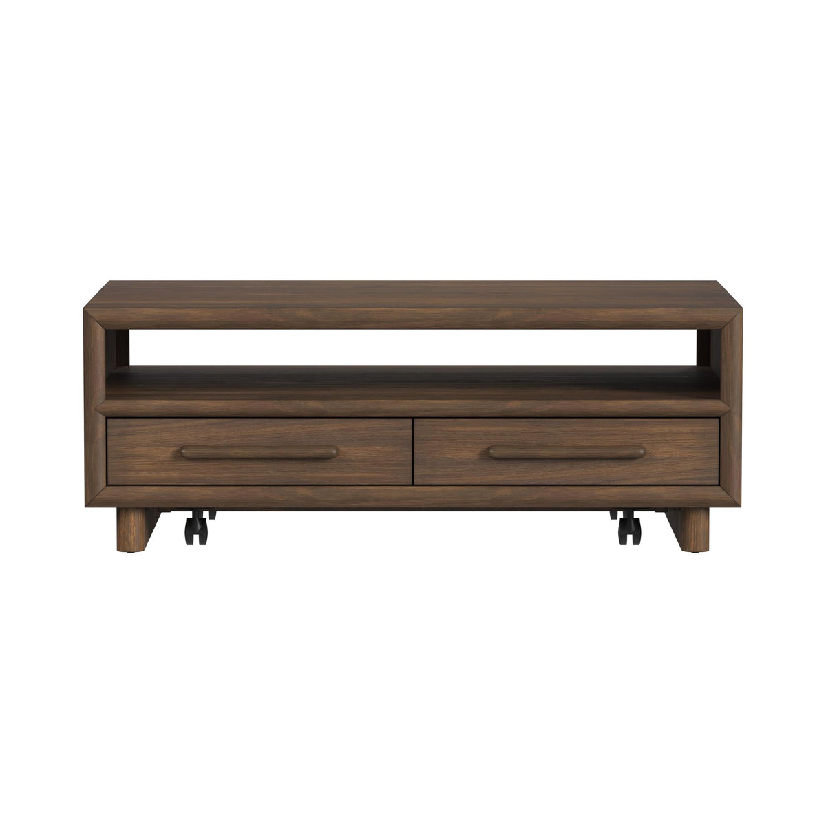 Brisbane 4-Drawer Coffee Table with Casters in Brown