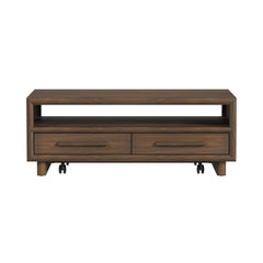 Brisbane 4-Drawer Coffee Table with Casters in Brown