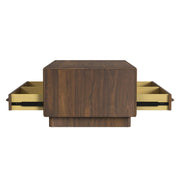 Brisbane 4-Drawer Coffee Table with Casters in Brown