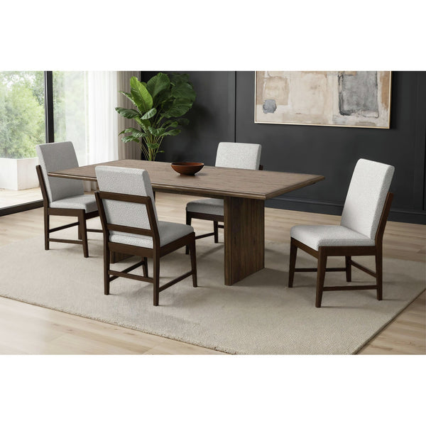 Brisbane 5PC Standard Height Dining Set in Brown-Table and Four Fabric Chairs