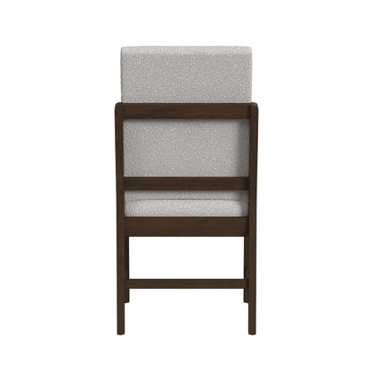 Brisbane Dining Side Chair with Boucle Beige Fabric in Brown (2 Per Carton)