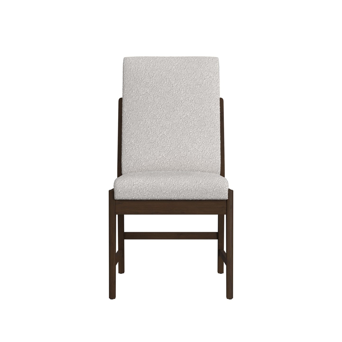 Brisbane Dining Side Chair with Boucle Beige Fabric in Brown (2 Per Carton)