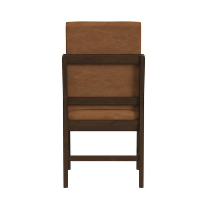 Brisbane 5PC Standard Height Dining Set in Brown-Table and Four PU Chairs