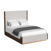 Brisbane Queen UPH 3PC Bedroom Set with Boucle Beige and LED in Brown