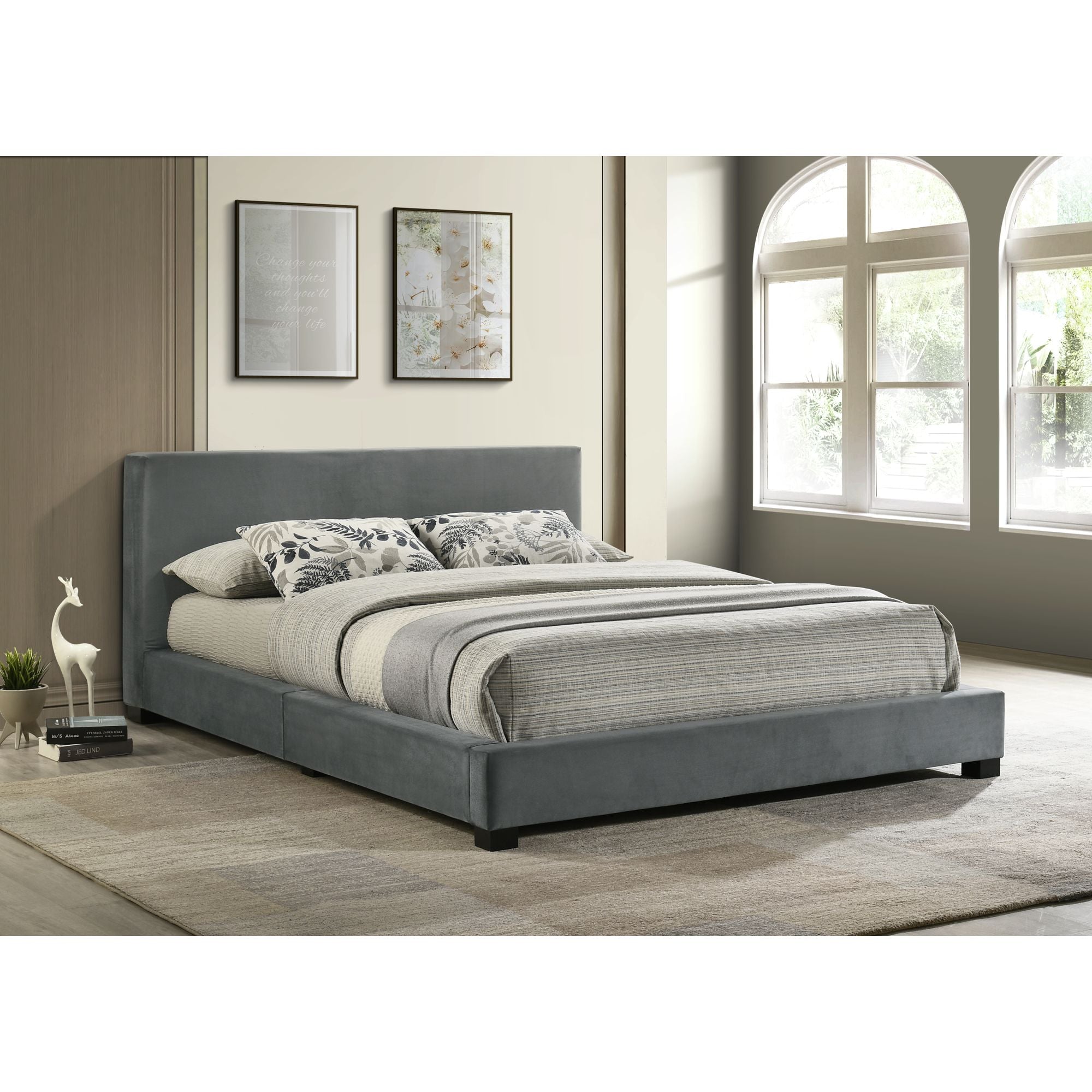 Brookhaven Full UPH Bed in Grey Velvet