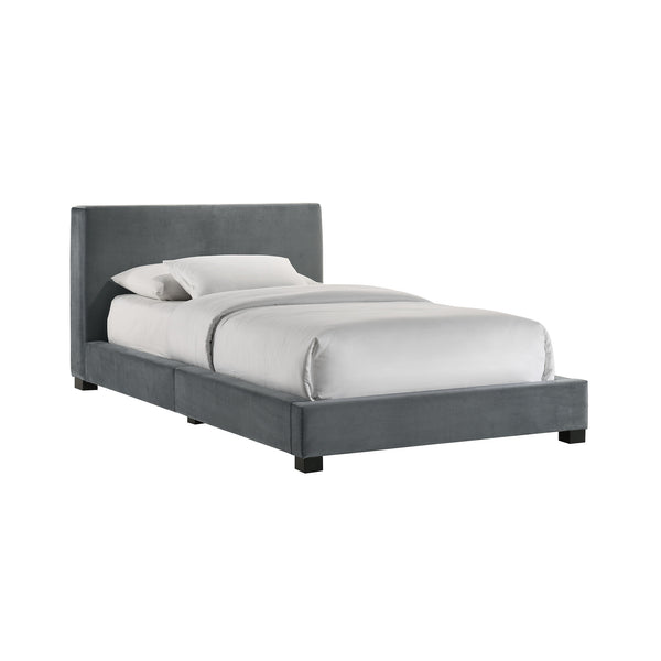Brookhaven Twin Uph Bed In Grey Velvet