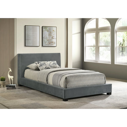 Brookhaven Twin UPH Bed in Grey Velvet