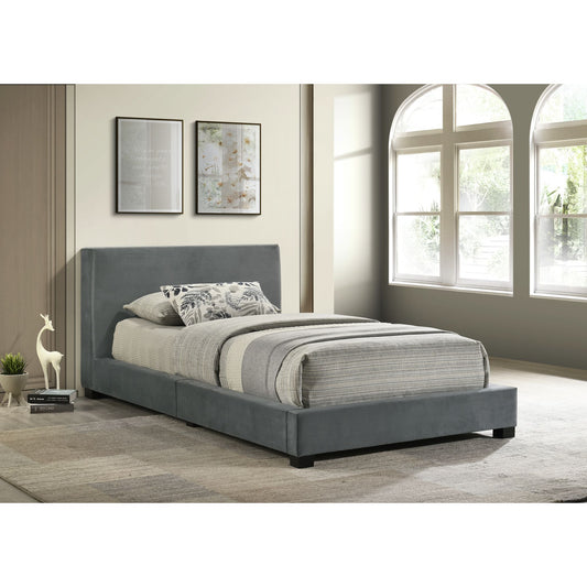 Brookhaven Twin UPH Bed in Grey Velvet