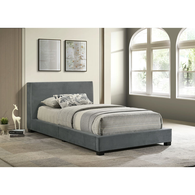 Brookhaven Twin UPH Bed in Grey Velvet