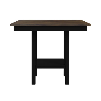Brooks 5PC Counter Set with Table and 4 UPH Seat & Wood Back Chairs in Medium Brown & Black