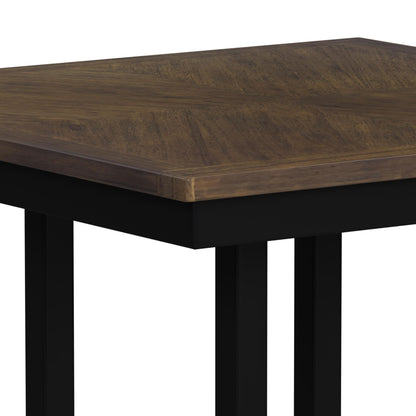 Brooks 5PC Counter Set with Table and 4 UPH Seat & Wood Back Chairs in Medium Brown & Black