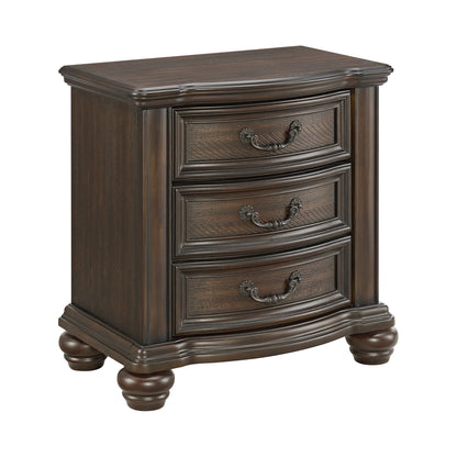Brunswick King 4PC Bedroom Set with 2 Nightstands & Dresser in Mahogany