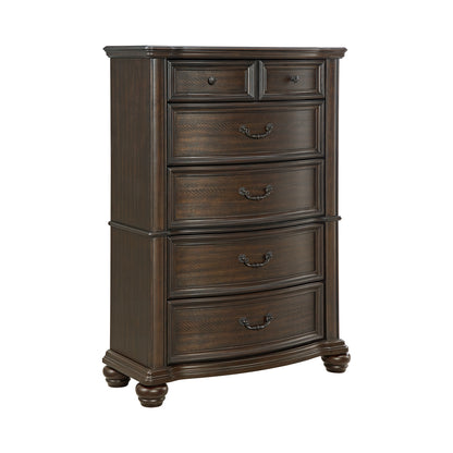 Brunswick King 5PC Bedroom Set with 2 Nightstands, Dresser & Chest in Mahogany