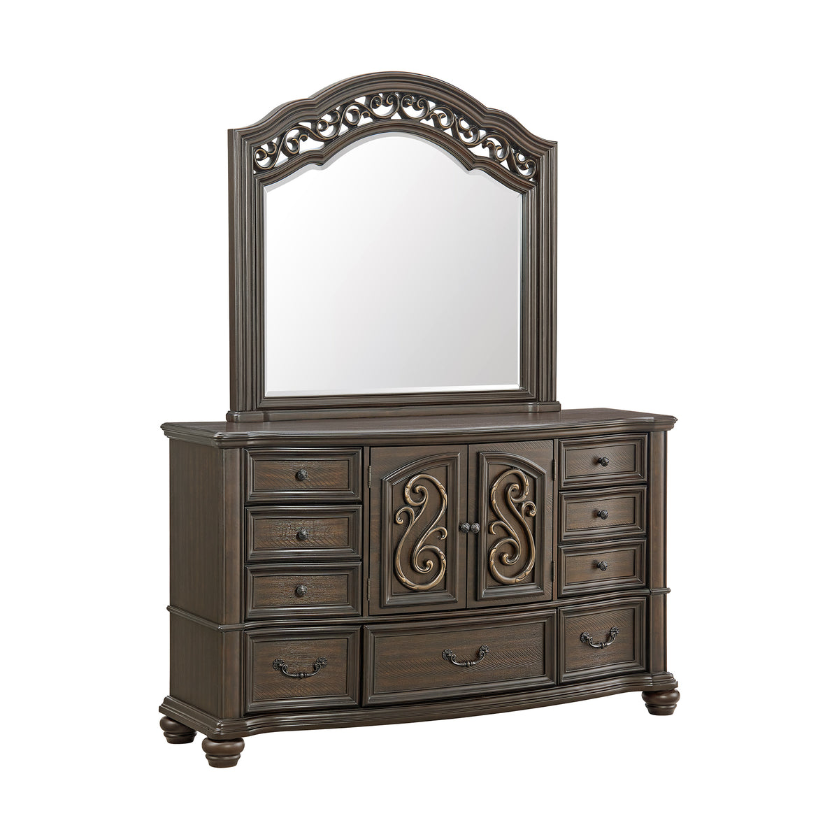 Brunswick Dresser And Mirror Set In Mahogany