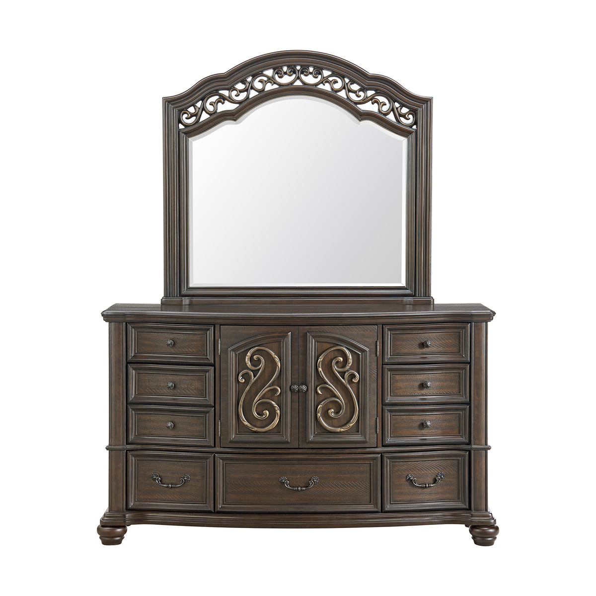Brunswick Dresser And Mirror Set In Mahogany