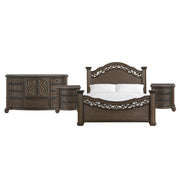 Brunswick King 4PC Bedroom Set with 2 Nightstands & Dresser in Mahogany
