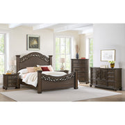 Brunswick King 5PC Bedroom Set with 2 Nightstands, Dresser & Chest in Mahogany