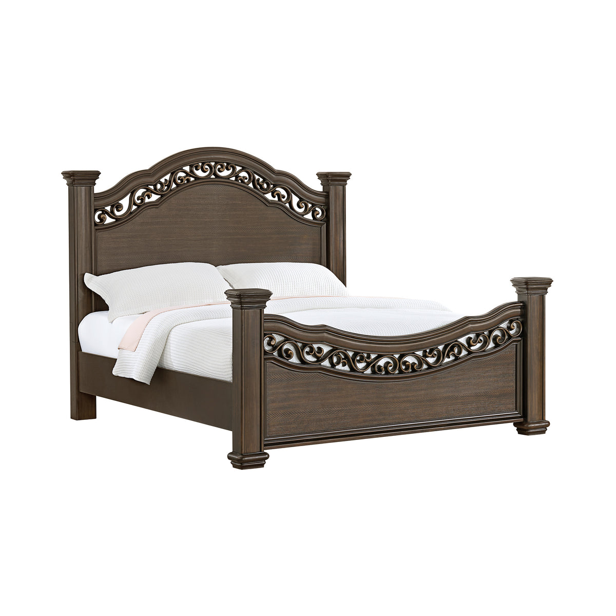 Brunswick King 4PC Bedroom Set with 2 Nightstands & Dresser in Mahogany