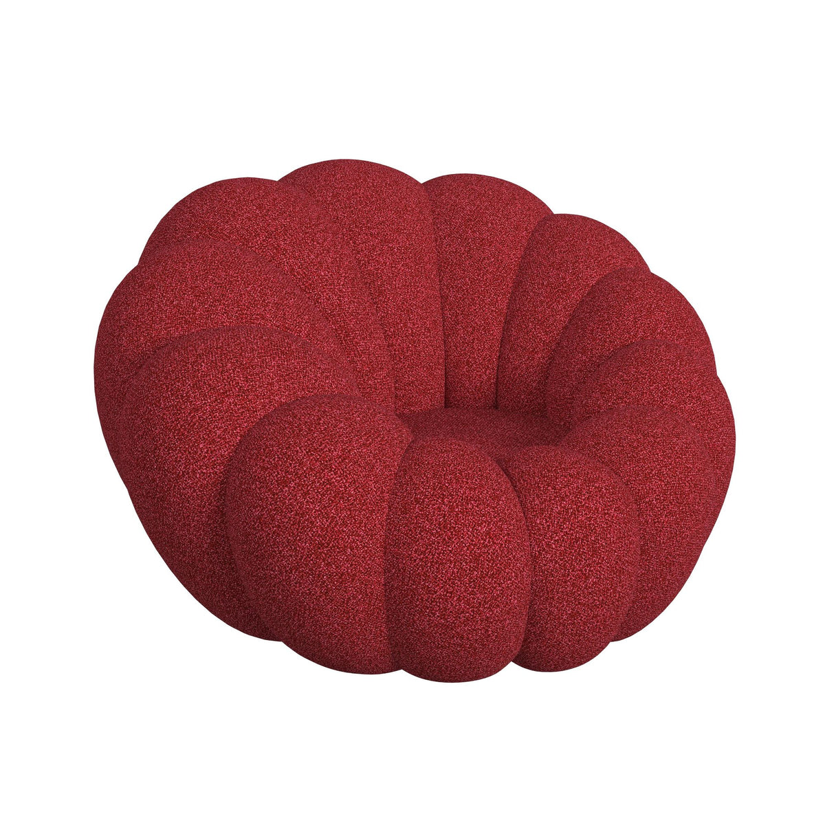 Bubble Swivel Chair & Ottoman In Red