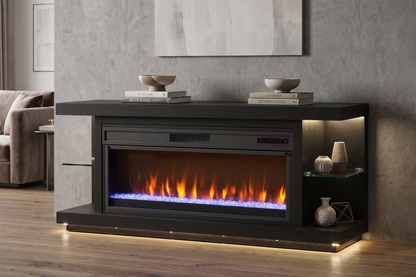 Riviera White Console Fireplace