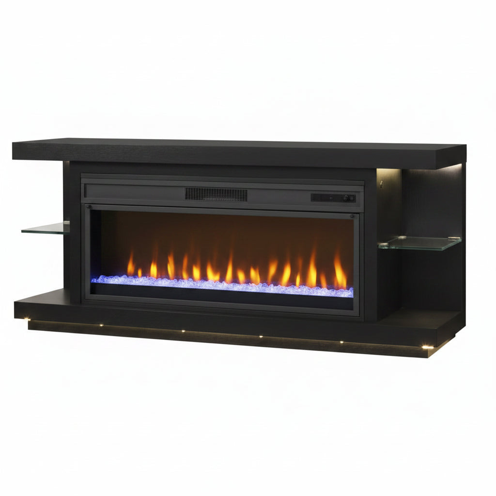 Riviera White Console Fireplace