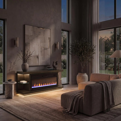 Riviera White Console Fireplace