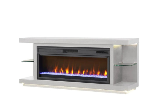 Riviera White Console Fireplace