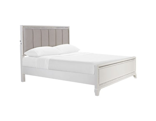 Cassie Illuminating Queen Bed Shimmering Pearl