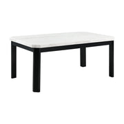 Francesca White Marble Rectangular 5PC Dining Set-Table & Four Grey PU Chairs