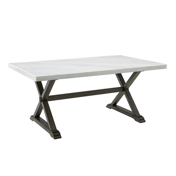 Lexi Dining Table In Espresso Base / White Marble Top