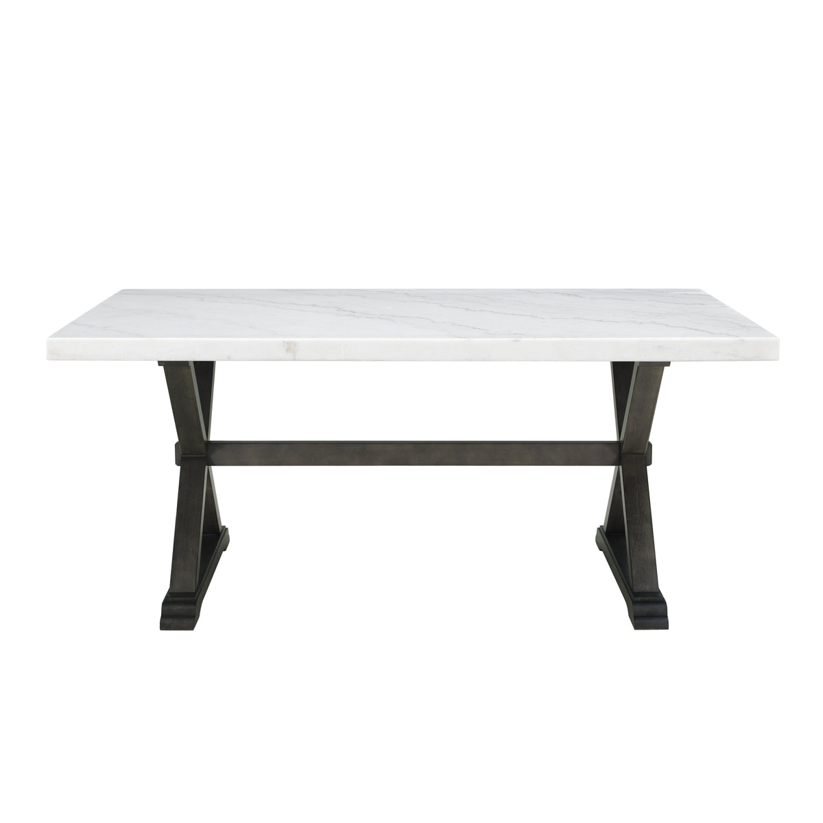 Lexi Dining Table In Espresso Base / White Marble Top