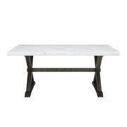 Lexi Dining Table in Espresso Base / White Marble Top