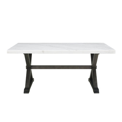 Lexi Dining Table in Espresso Base / White Marble Top