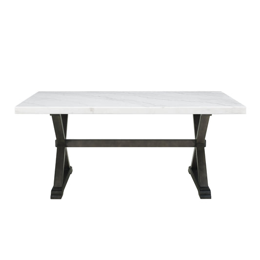 Lexi Dining Table In Espresso Base / White Marble Top