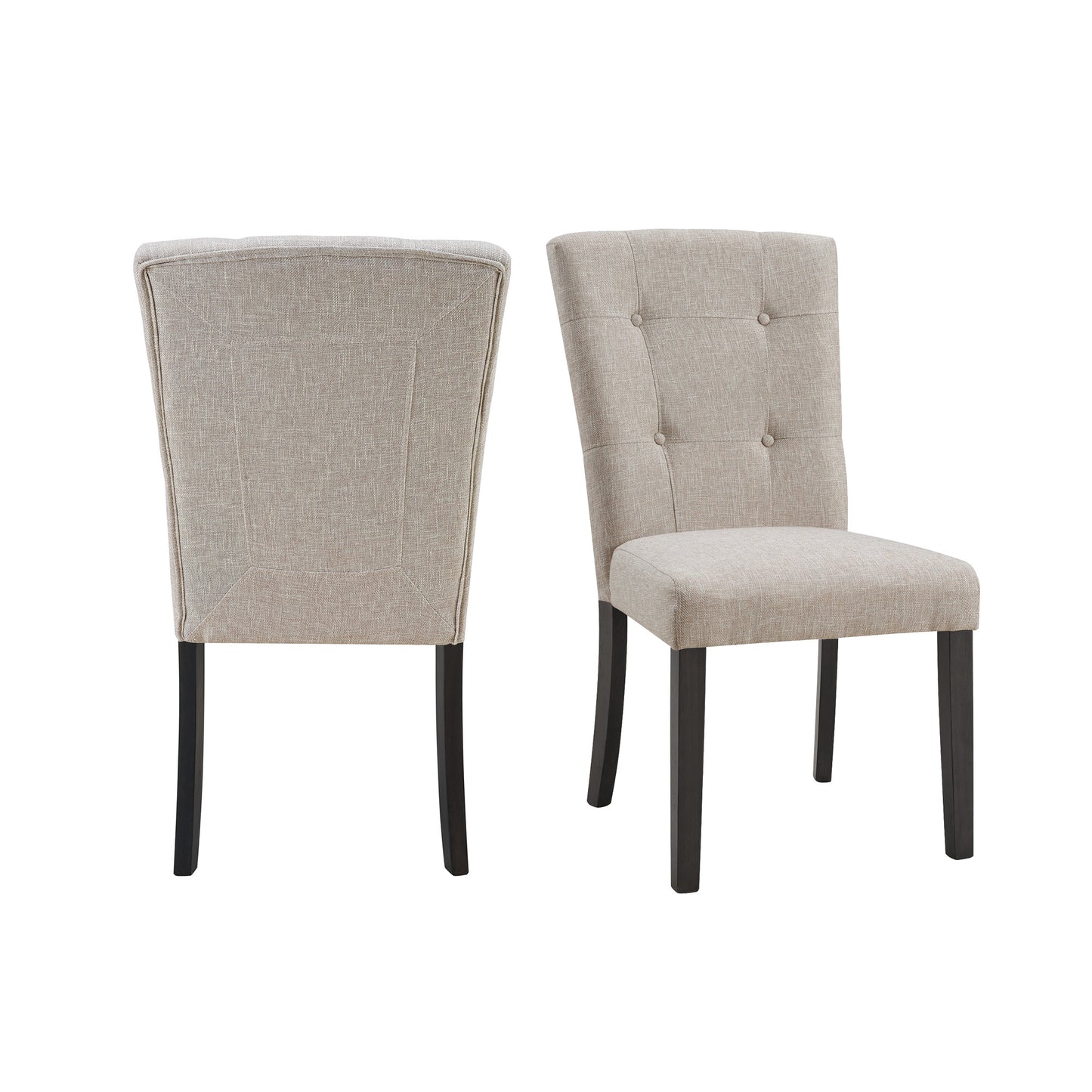 Lexi Tufted Fabric Side Chair in Beige (2 Per Pack)