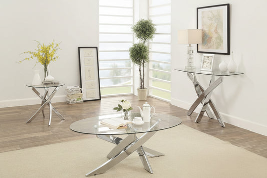 Laila Glass Top Sofa Table