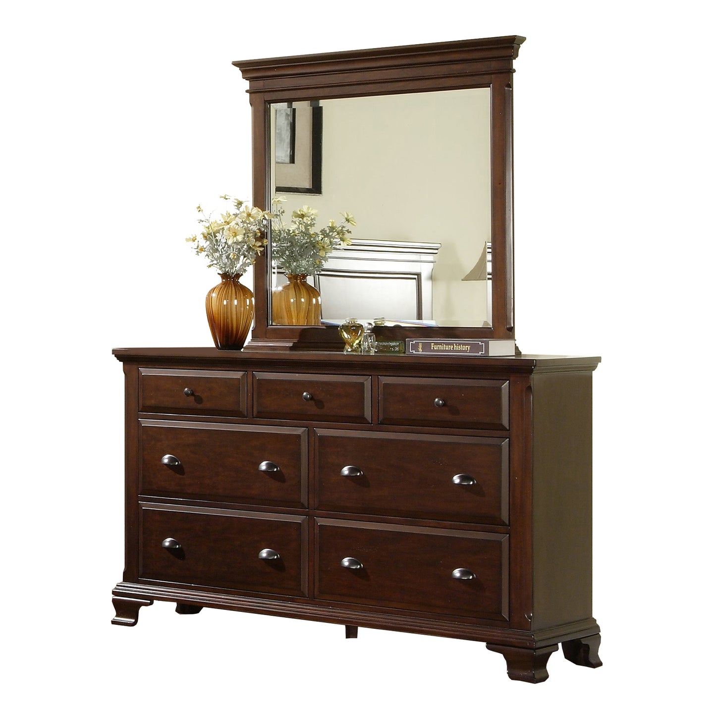 Canton Cherry Queen Storage 6PC Bedroom Set