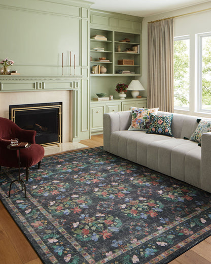 Rifle Paper Co. x Loloi Courtyard COU-04 Charcoal