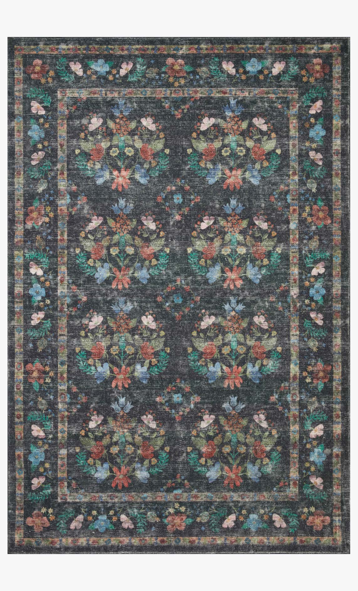 Rifle Paper Co. x Loloi Courtyard COU-04 Charcoal