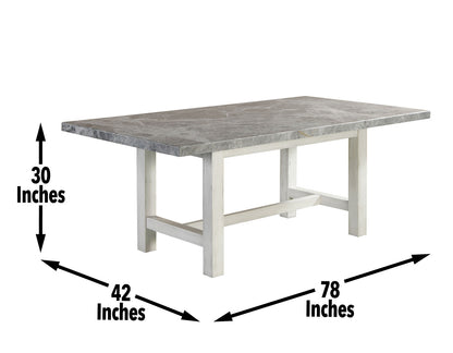 Canova 78-inch Gray Marble Dining Table